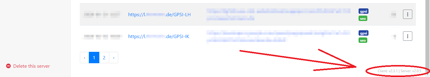 Shlink version info