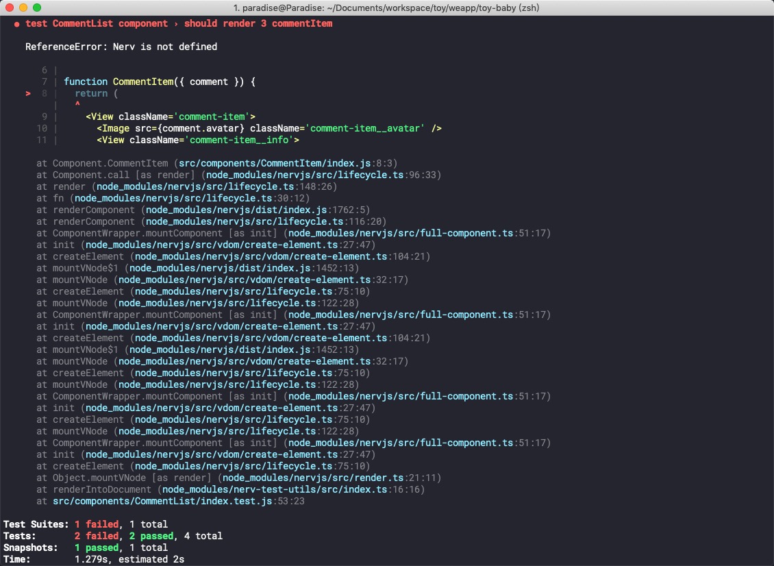 Taro1.3.8跑测试用例的时候出现Nerv is not defined · Issue #3784 · NervJS/taro · GitHub