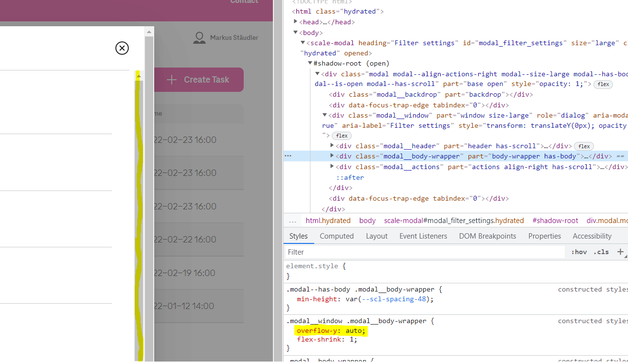 Double scrollbar in modal · Issue #910 · telekom/scale · GitHub