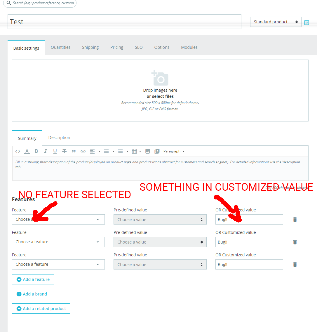 Bug with features in product page · Issue #17524 · PrestaShop ...