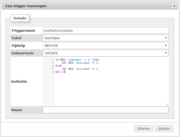 Output from trigger, created using the 'Add Trigger Pop-up', will fail ...
