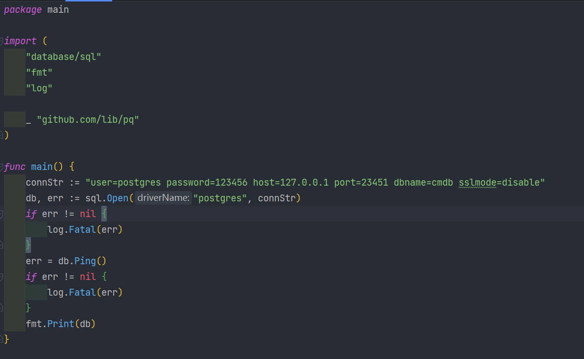 when use postgresql, gf gen dao: ERROR: database initialization failed ...