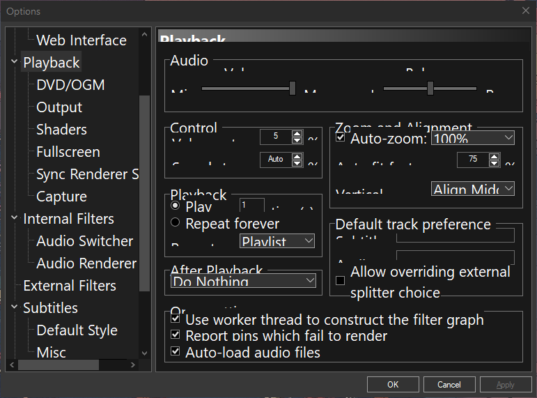 Dark Mode Distorts Options Window · Issue #197 · clsid2/mpc-hc · GitHub