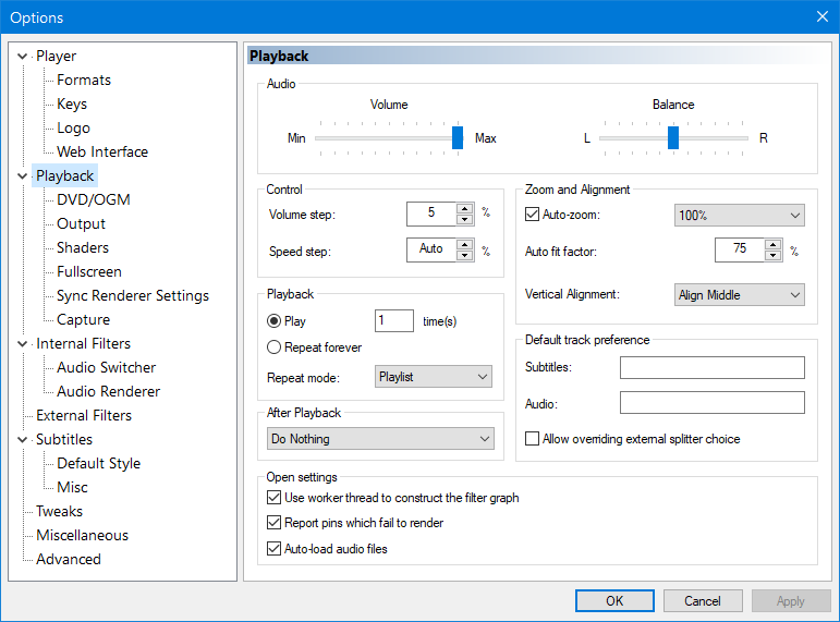 Dark Mode Distorts Options Window · Issue #197 · clsid2/mpc-hc · GitHub