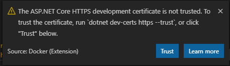 F5 continues without waiting for user to trust the ASP dev certificate ...