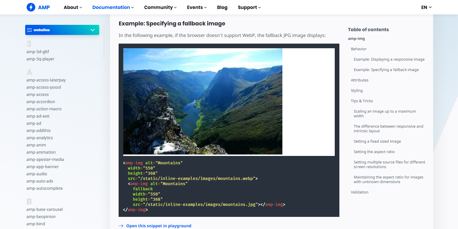 🐛 amp-img Example: Specifying a fallback image · Issue #2800 ...