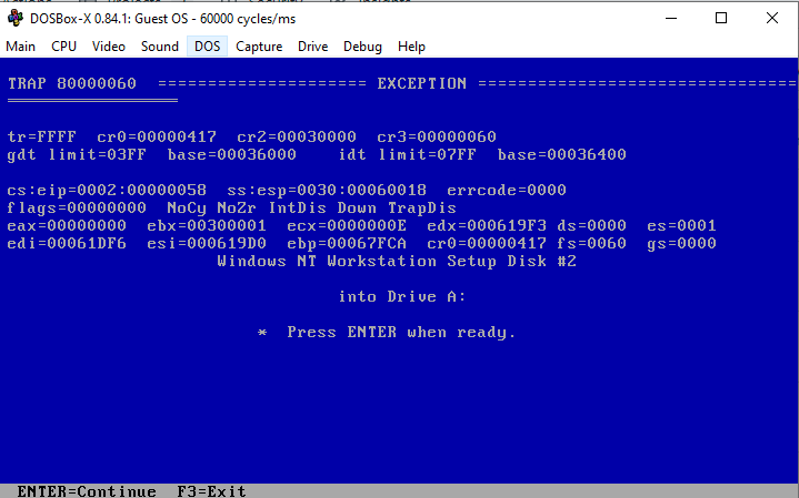 Swapping floppy images in guest emulation causes trap in early