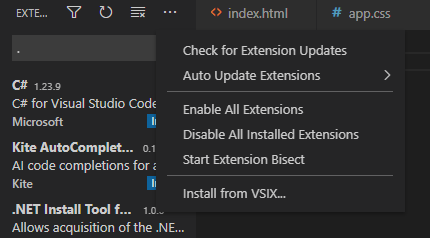 Typo - "Check for Extensions Updates" Not "Check for Extension Updates ...