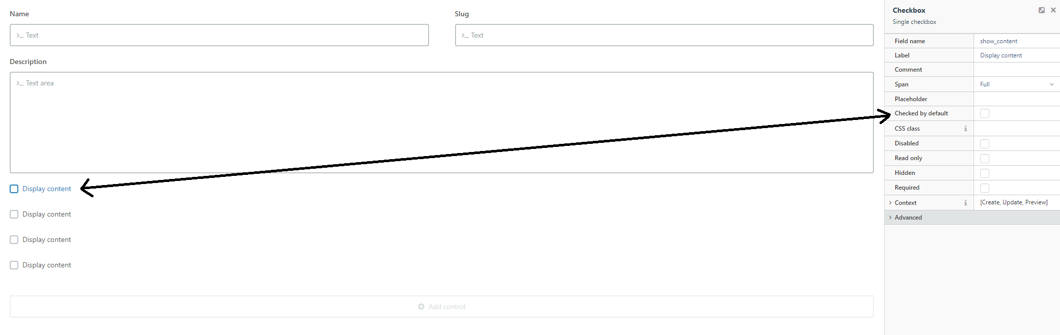 Would it be a good idea to do this in builder for checkbox fields ...