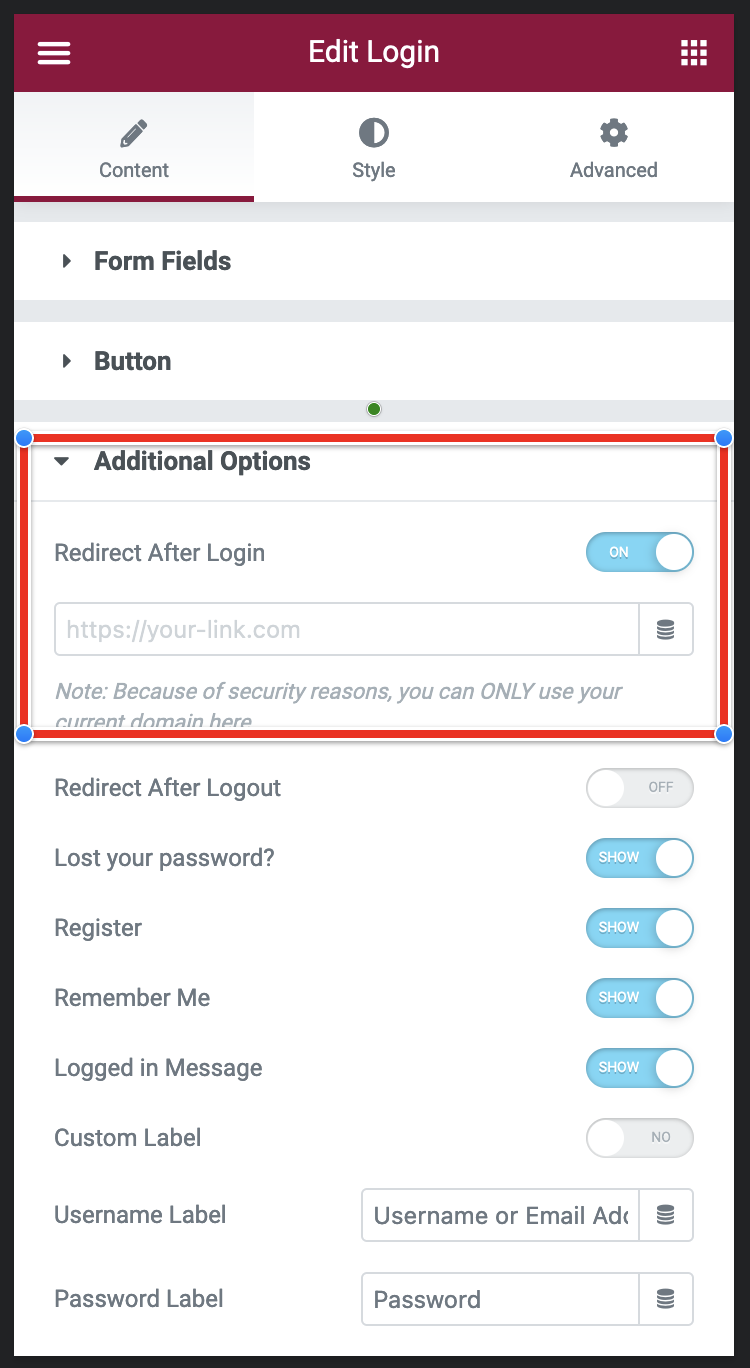 Elementor Login Form redirect after login to current page · Issue 5266 · elementor/elementor