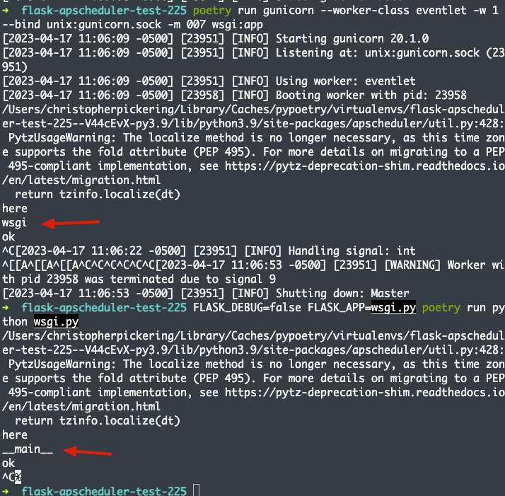 APScheduler not working with gunicorn eventlet · Issue 225
