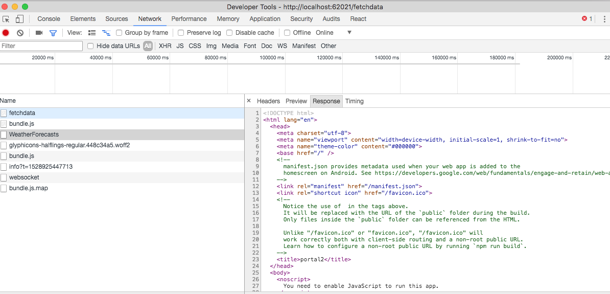 Fetch Data feature of new react not working for me on Mac