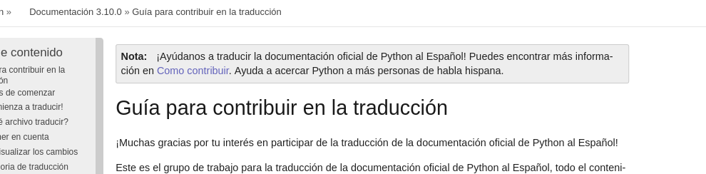 Screenshot 2022-10-25 at 15-24-20 Guía para contribuir en la traducción — Documentación de Python en Español -- 3 10 0