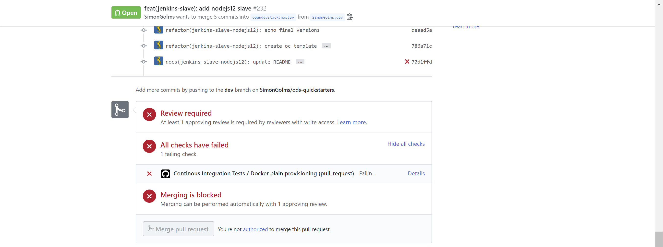 (bug): Continuous Integration Tests fails · Issue #241 · opendevstack ...