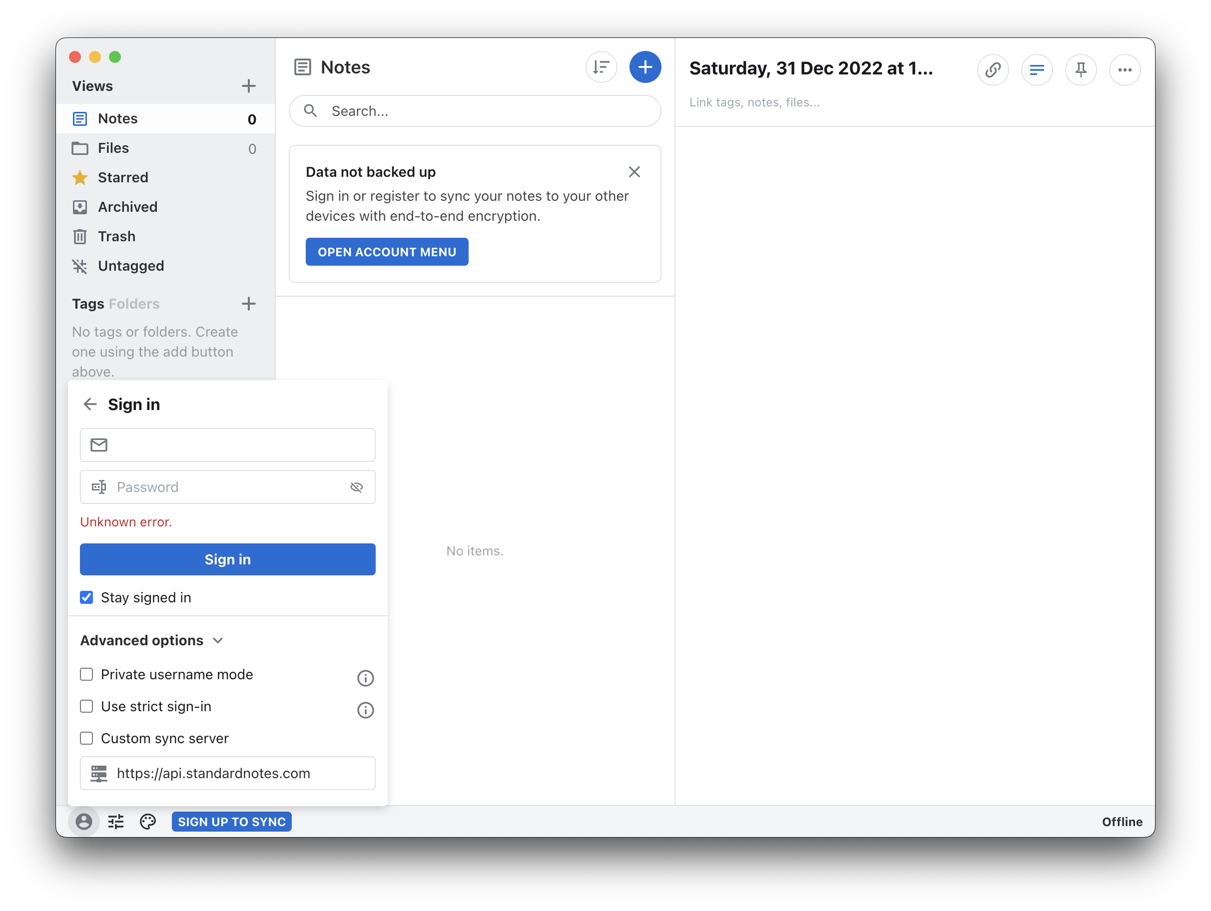 Unknown Error when logging in via Desktop App on macOS · Issue 2374
