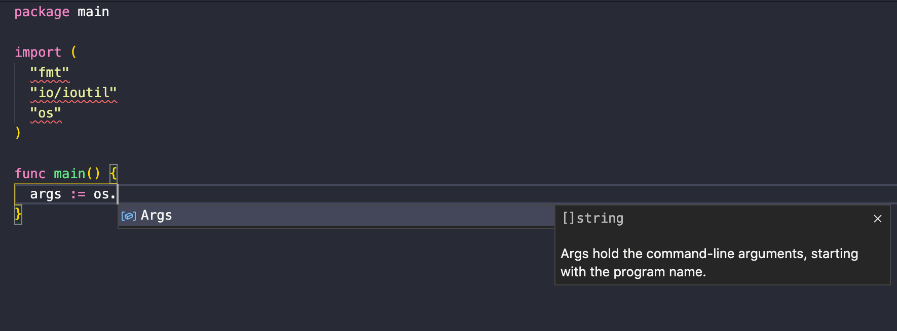 First Line Package Vs Code Intellisense only shows single option on first occurance on new line ...