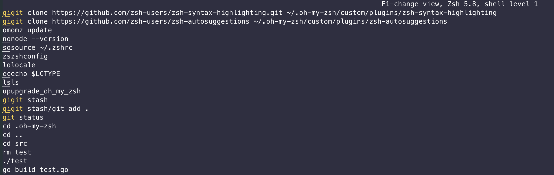 C-r History copying 2 characters on navigation · Issue #9197 · ohmyzsh ...