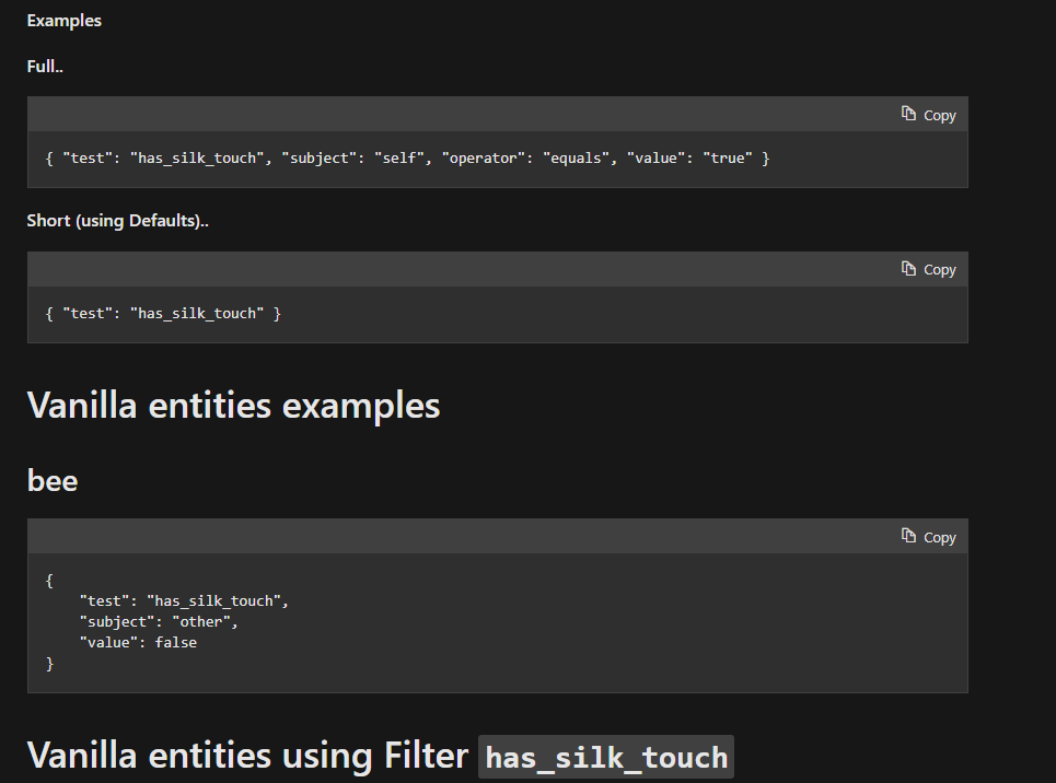 [Filter Issues] Missing json syntax highlighting with "has_silk_touch