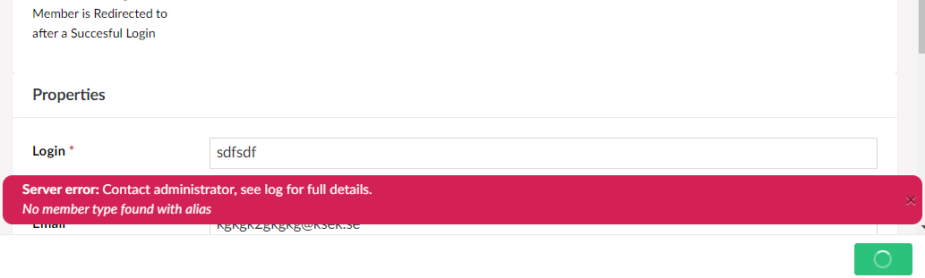 error message
