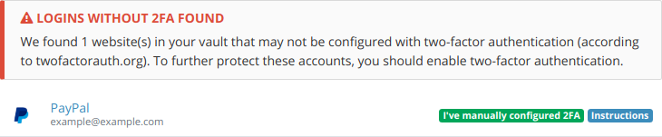Override for Inactive 2FA Report · Issue #366 · bitwarden/web · GitHub