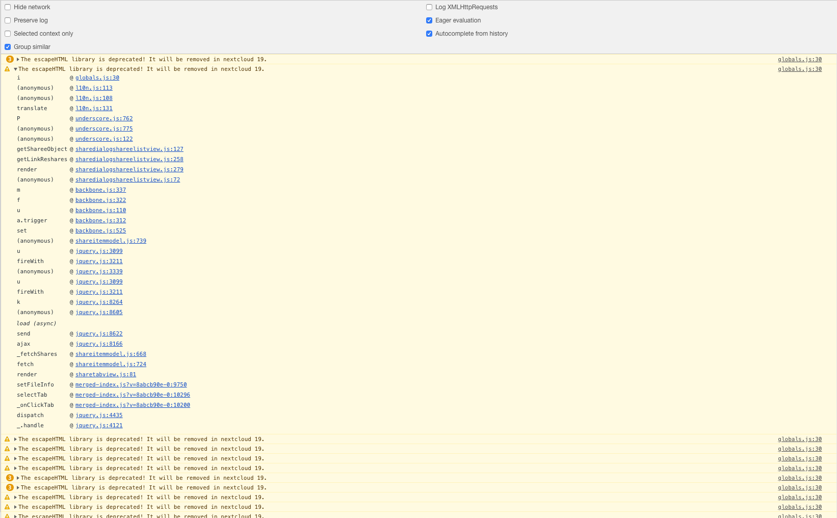 Cannot unshare share links as admin (owner) of shared folder · Issue ...