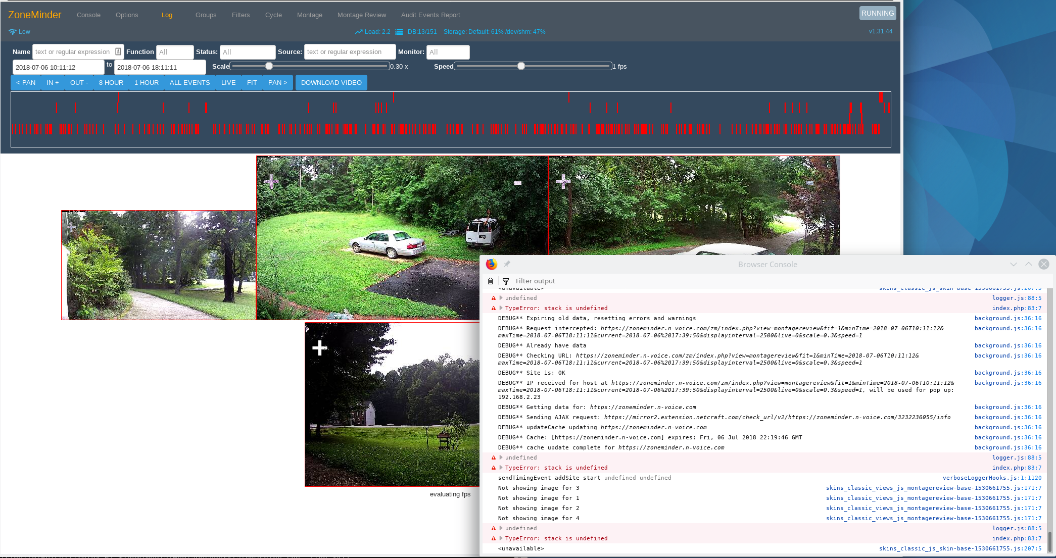 Montage review, time selector · Issue 2143 · ZoneMinder/zoneminder