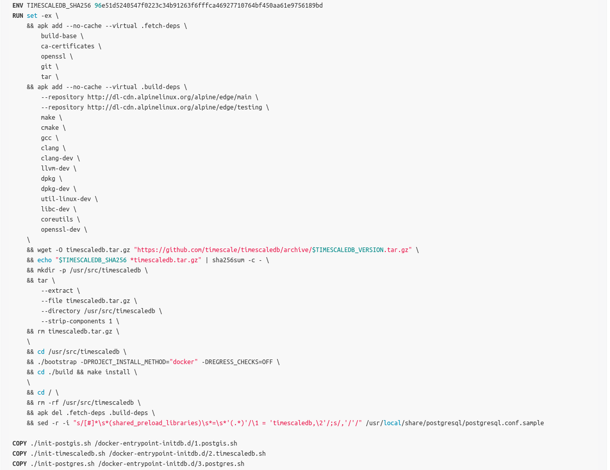 Could NOT find OpenSSL while build an image on Docker Hub · Issue #8 ·  binakot/PostgreSQL-PostGIS-TimescaleDB