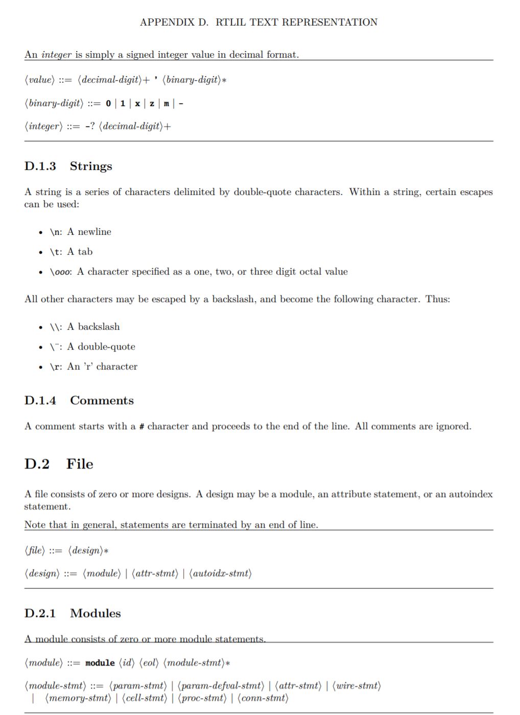 Would it be at all useful to document the RTLIL text format? · Issue ...