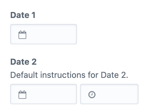 Screenshot of date and date/time fields.