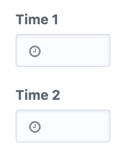 Screenshot of time fields.