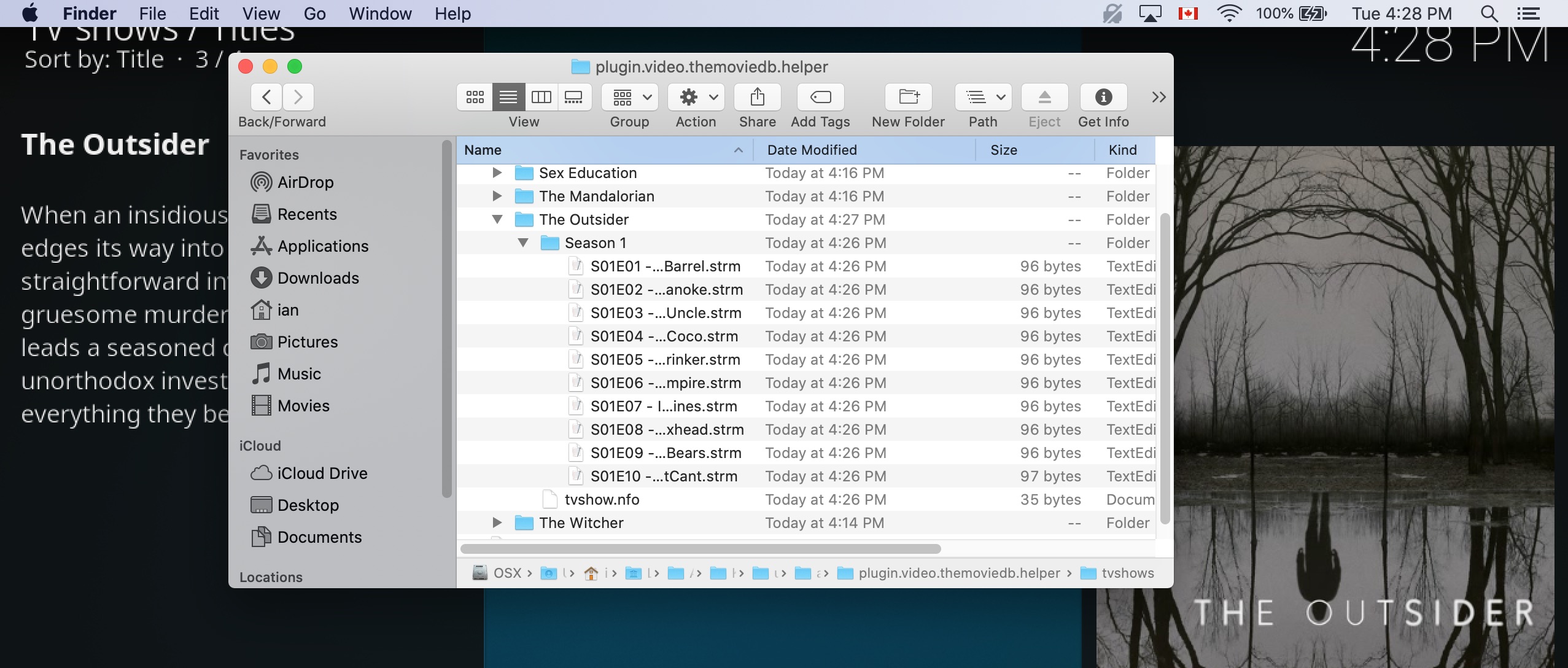 The Outsider file folder