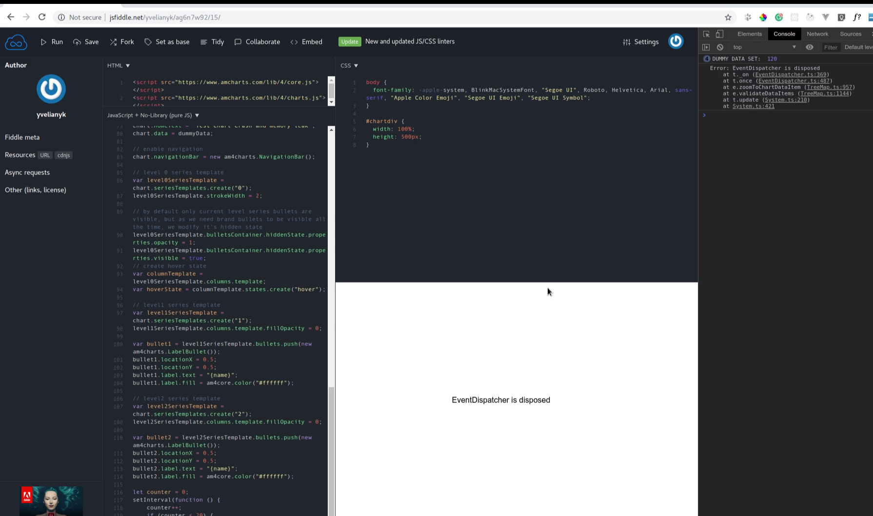 TreeMap chart crash · Issue #1125 · amcharts/amcharts4 · GitHub