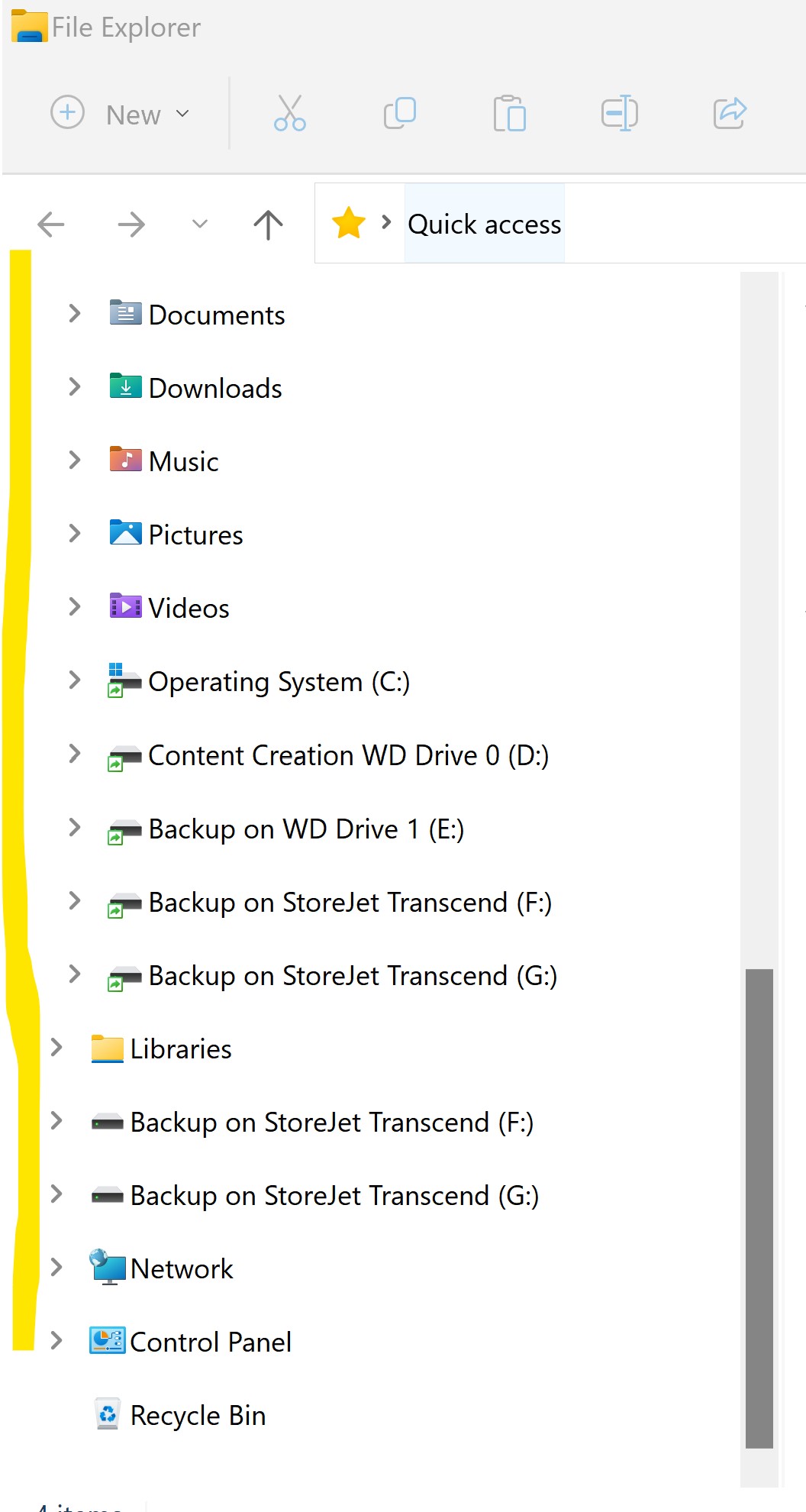 Directories and drives on left pane do not have tree expanding feature ...