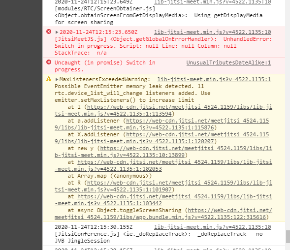 Event listeners leak · Issue #1415 · jitsi/lib-jitsi-meet · GitHub