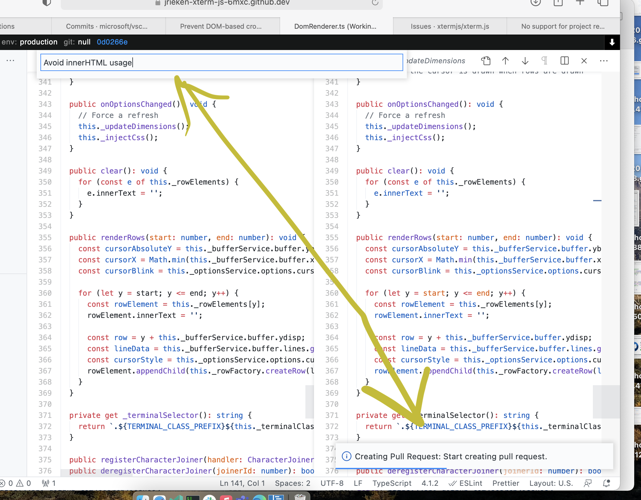 Unexpected progress when creating PR from extension · Issue #2311 ...