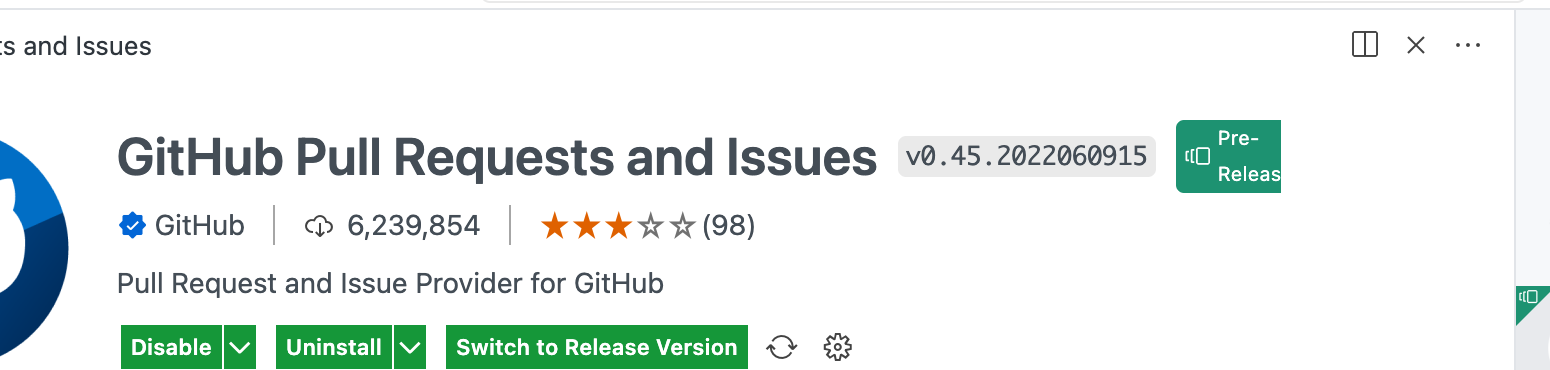 pre-release button wraps · Issue #151697 · microsoft/vscode · GitHub