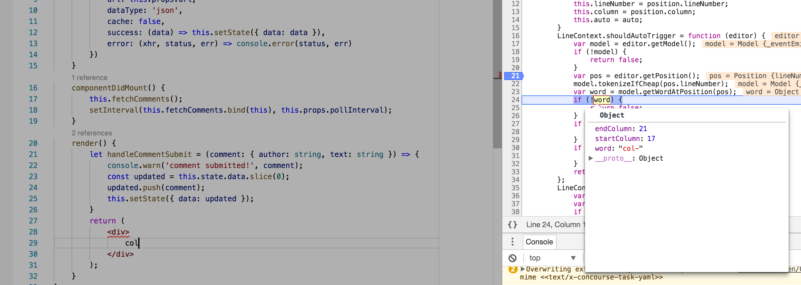 24x7 IntelliSense should use language at position, not of file · Issue ...