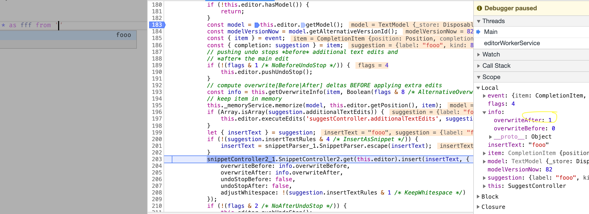 [JS] Auto quote close is not working properly when import package with · Issue