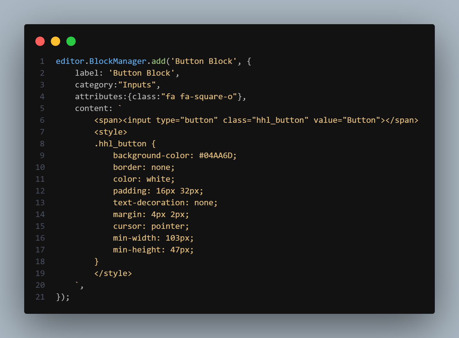 Button Color thru separate color button/color picker · GrapesJS