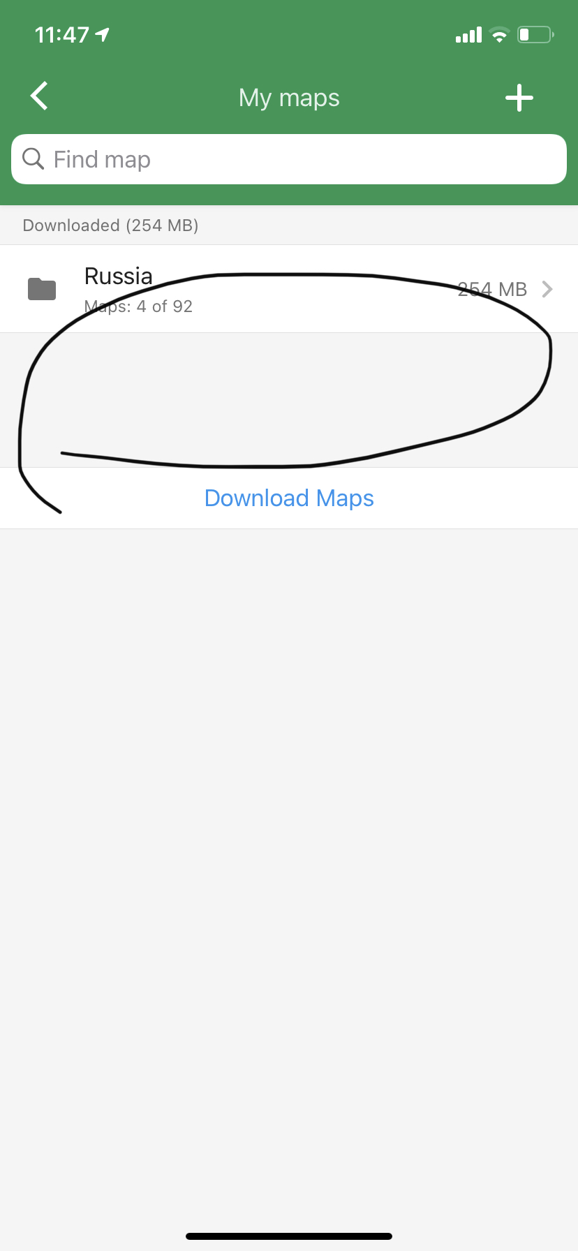 [ios] Empty space on the maps download screen · Issue #1012 ...