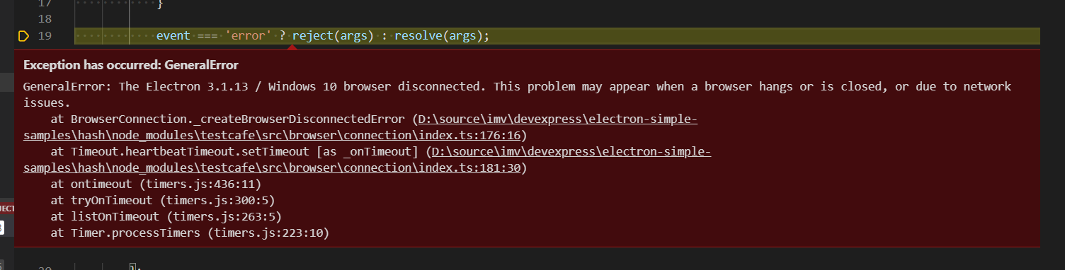 Electron app shutdown during test run causes TestCafe to hang · Issue ...