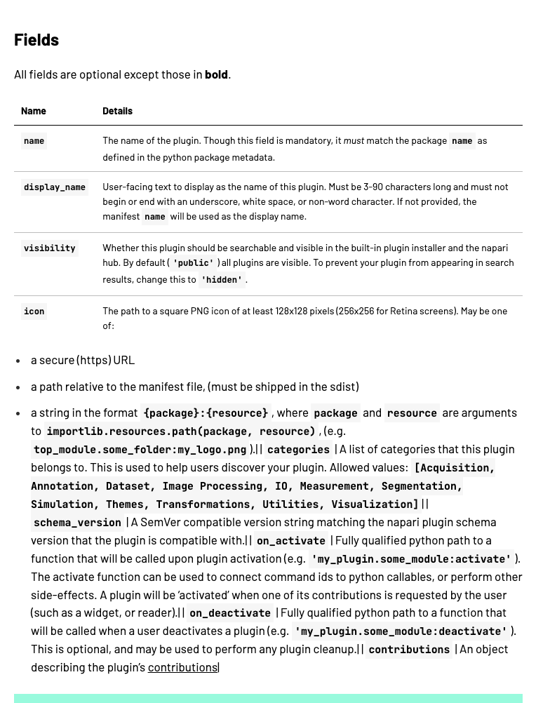 Incorrect formatting for manifest reference · Issue #231 · napari/docs ...