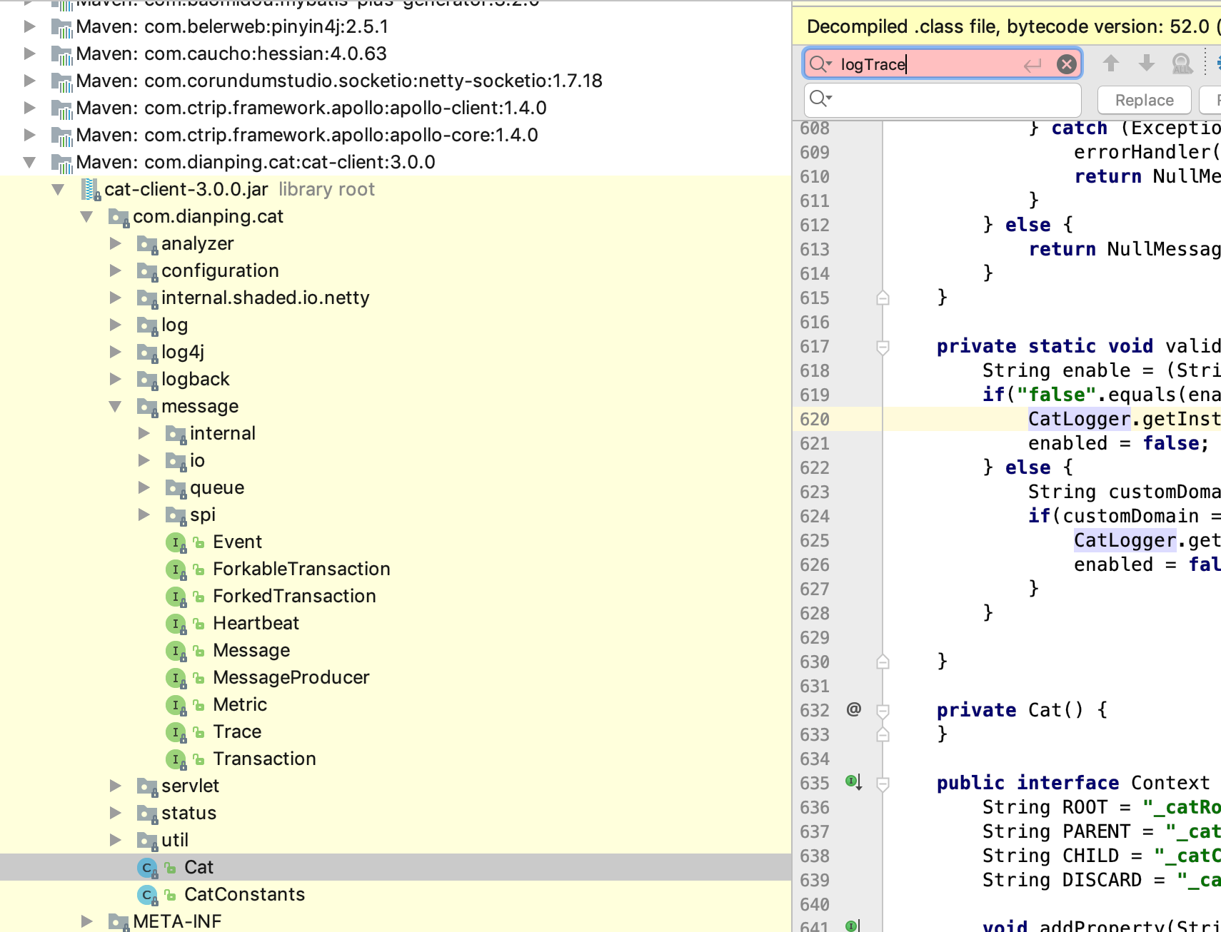 cat源码找不到logTrace,文件报错 · Issue #1941 · dianping/cat · GitHub
