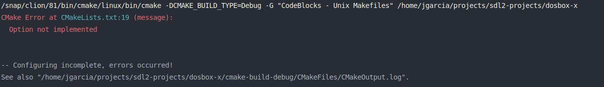 CMake fails immediately · Issue #1191 · joncampbell123/dosbox-x · GitHub