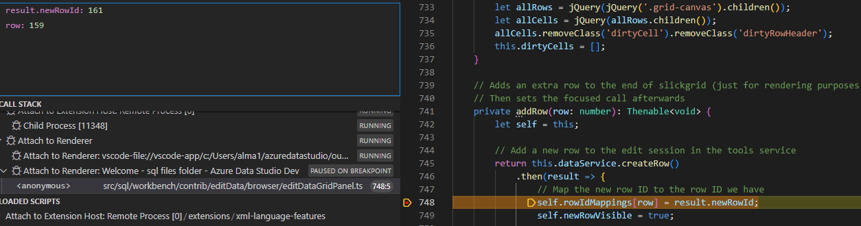 Query Dataservice: Revert row after a row add and failed cell update ...