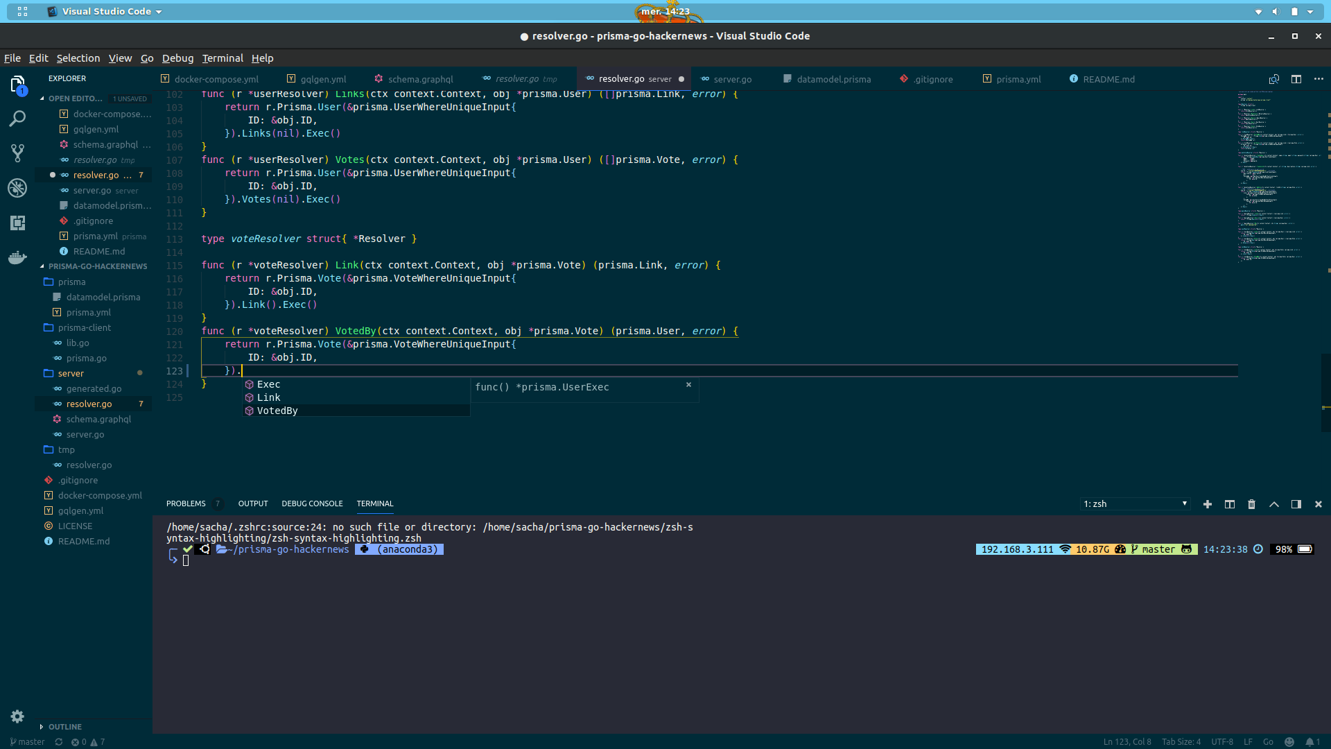 No more autocompletions since go client generator rewrite issue 3294 prisma prisma1 github