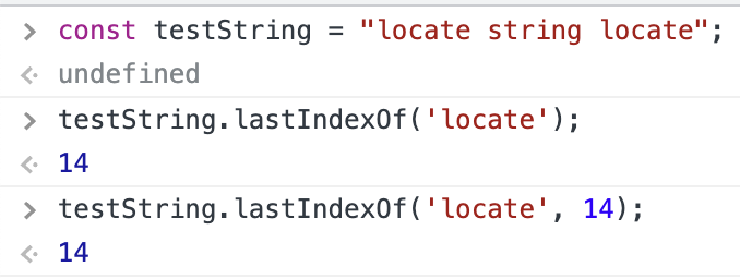 Issue with "String.prototype.lastIndexOf()": lastIndexOf returning ...