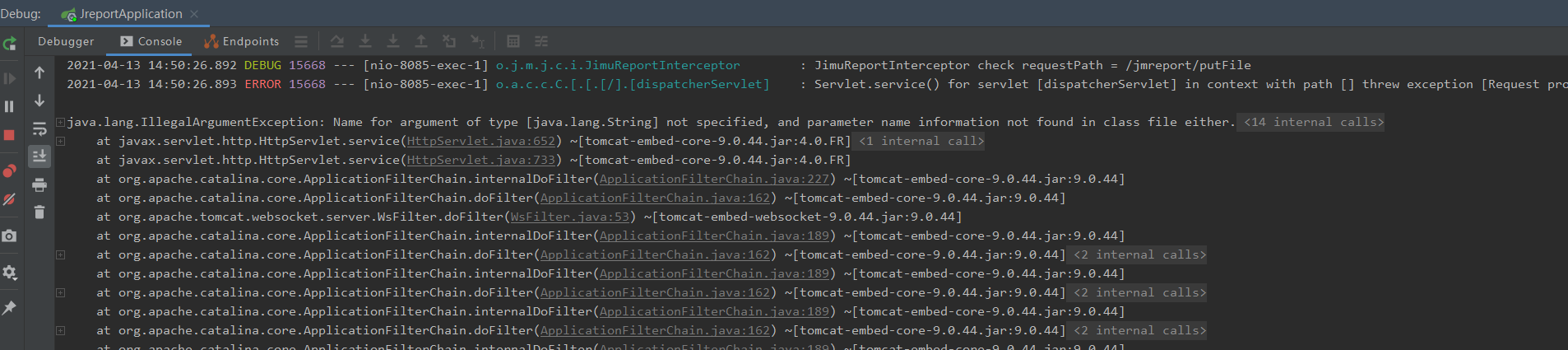 模板案例列表中，上传封面后不成功，日志提示报错 · Issue #189 · jeecgboot/jimureport · GitHub
