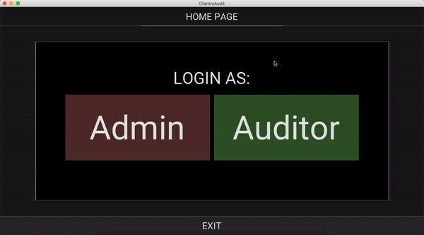 A short gif showing CilantroAudit