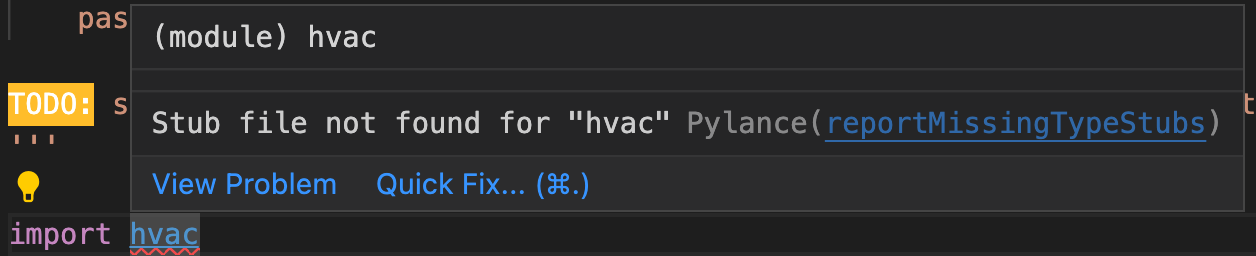Stub file not found for "hvac" · Issue #3020 · microsoft/pylance ...